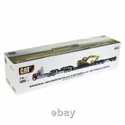 1/50 International HX520 Truck and XL 120 Trailer with Dusty Cat Excavator 85613