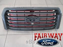 15 thru 17 F-150 OEM Ford Lariat Special Edition Red Accent Grille Grill CAMERA