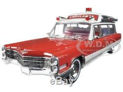 1966 Cadillac Ambulance Red/white Precision Collection 1/18 By Greenlight 18003