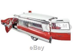 1966 Cadillac Ambulance Red/white Precision Collection 1/18 By Greenlight 18003