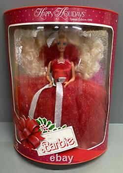 1988 HOLIDAY BARBIE MIB 1st Special Edition Christmas Mattel Doll Red Vintage