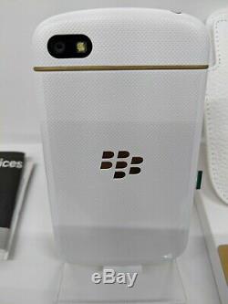 BlackBerry Q10 Special Edition (White & Gold) (Factory Unlocked) Smartphone