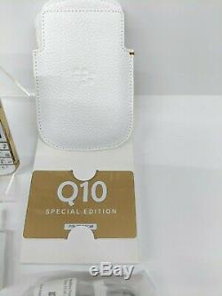 BlackBerry Q10 Special Edition (White & Gold) (Factory Unlocked) Smartphone