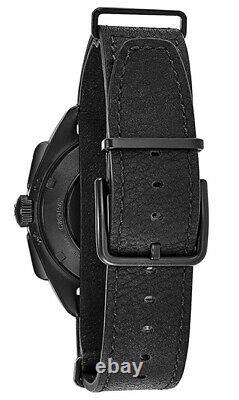 Bulova Special Edition Lunar Pilot Chrono 30m S. Steel Leather Watch 98A186