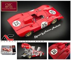 CMC M-123 118 1969 Ferrari 312p Spyder Sebring #25 Amon / Mario Andretti Signed