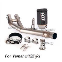 Carbon Fiber Exhaust Muffler Pipe Mid Link Pipe For Yamaha R1 YZF-R1 2015-2023