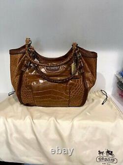 Coach New Special Edition # 18623 Brown cobblestone and snakeskin leather