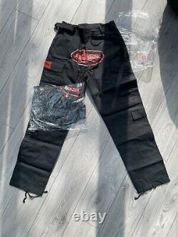 Corteiz Special Edition Guerillaz Cargo Trousers Black/red Brand New
