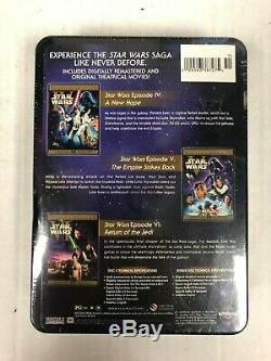 DVD Star Wars Trilogy 6-disc Theatrical Han Shoots First NEW SEALED Damaged Tin