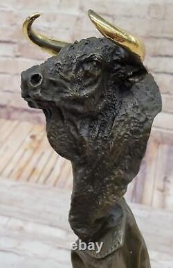 Extra Large Bronze Coffee Wall Street Bull Market Stock OX Figure Statue Decor