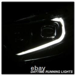 For 09-14 Acura TSX CU2 LED Light Tube DRL Projector Replacement Head Lamp Black