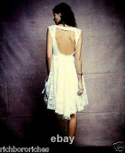 Free People Dress Special Edition Lace Open Back Ivory Babydoll Swing 10 NEW