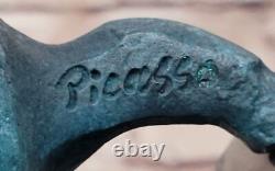 Genuine Bronze Figurine by Picasso Abstract Artwork Special Green Patina Sale
