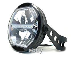 HOMOLOGATED LED Motorcycle 7 Headlight & Brackets Cafe Racer Streetfighter