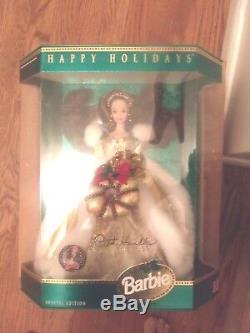 Happy Holidays Barbie 1994 BRUNETTE LE WW 540 TEDDY BEAR CONVENTION sIGNED RARE