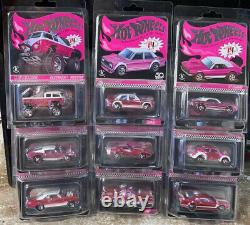 Hot Wheels RLC PINK Party car 9 carded Datsun 510 Batmobile Mustang Camaro VW