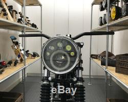 LED Motorbike 7 Headlight Black 12V Retro Cafe Racer & Streetfighter Project
