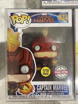 Marvel Funko Pop #433 #432 & #425 Captain Marvel Special Edition CHASE VAULTED