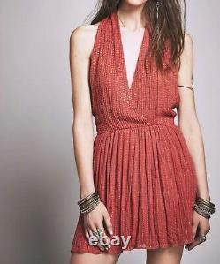 NEW Free People Special Edition Be Mine Halter Beaded Mini Dress Size M Z215-5
