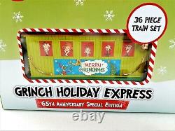 NEW Grinch Holiday Express 65th Anniversary Special Edition 36 Piece Train Set