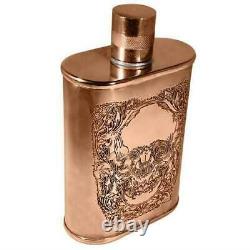 NEW Jacob Bromwell Skull Couture Copper Flask SPECIAL EDITION with Velvet Bag