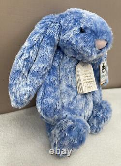 NEW Jellycat Special Edition Nicky Bashful Bunny Rabbit Soft Toy Blue Fleck BNWT