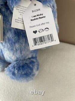 NEW Jellycat Special Edition Nicky Bashful Bunny Rabbit Soft Toy Blue Fleck BNWT
