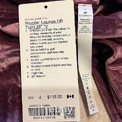 NEW Lululemon Wunder Under Lounge Special Edition Velvet Garnet Legging 4 28
