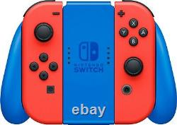 NEW Nintendo Switch Mario Blue & Red Joycon Special Edition+Case+Super Mario 3D