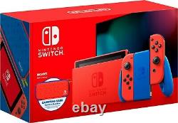 NEW Nintendo Switch Mario Blue & Red Joycon Special Edition + Free Case