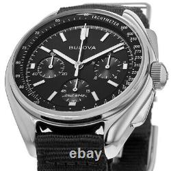 New Bulova Archive Special Edition Lunar Pilot Black Dial Men's Watch 96A225