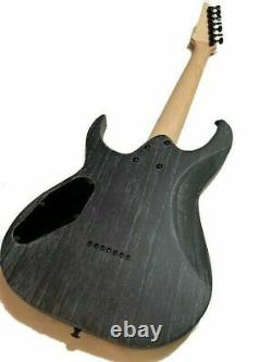 New Custom 7 String Satin Black Concert Pro Series Electric Guitar