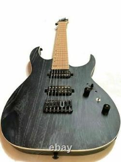 New Custom 7 String Satin Black Concert Pro Series Electric Guitar