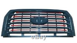 OEM 15-17 F150 Lariat Special Edition Red Accent Grille WithO Camera Factory Ford