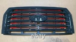 OEM 15-17 F150 Lariat withCAMERA Special Edition Red Accent Grille Ford Grill Gray