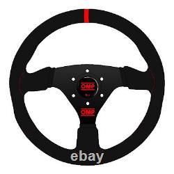 OMP TARGA STEERING WHEEL SUEDE LEATHER 330mm RED TRIM & LOGO! SPECIAL EDITION