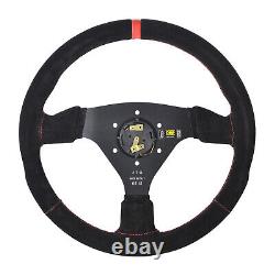 OMP TARGA STEERING WHEEL SUEDE LEATHER 330mm RED TRIM & LOGO! SPECIAL EDITION