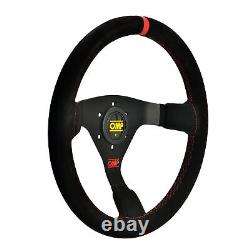 OMP WRC STEERING WHEEL SPECIAL EDITION MID-DEPTH 350mm SUEDE LEATHER RED/BLACK
