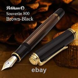 PELIKAN Fountain Pen Special Edition Souverän M800 Brown Black 18K Nib F NEW