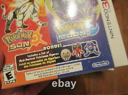 POKEMON Sun & Moon Dual Pack Nintendo 3DS Pokémon BONUS SET FIRST PARTNER FIGURE