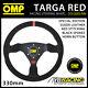 SPECIAL EDITION! OMP TARGA STEERING WHEEL SUEDE LEATHER 330mm RED TRIM & LOGO