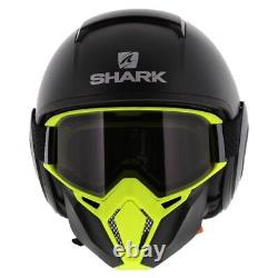 Shark Street Drak matt black anthracite Special Edition free Neon Yellow Mask