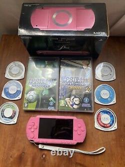 Sony Playstation Portable (PSP) Console 1003 boxed Pink Special Edition 8 Games