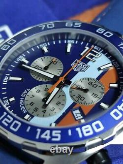 TAG HEUER FORMULA 1 GULF SPECIAL EDITION CAZ101N. FC8243 43mm New Mint Condition