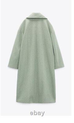 Zara Women Oversized Coat Special Edition Light Green Sz S New